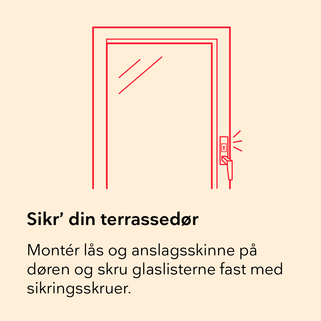 Grafik viser terassedør med lås