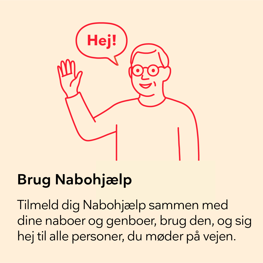 Grafik viser mand der vinker og siger hej