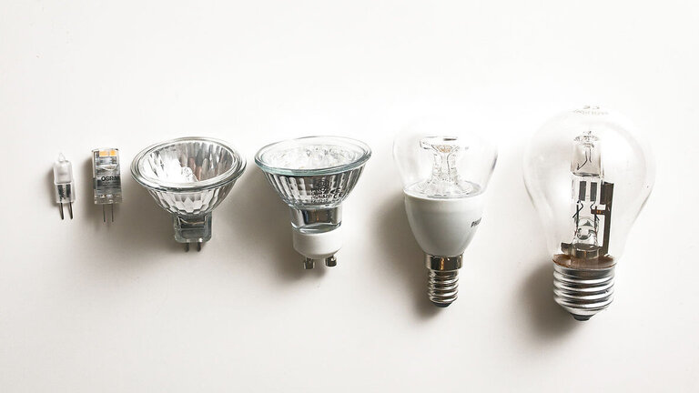 halogenstiftpære, LED-stiftpære, halogenspot, LED-spot, LED-pære og halogenglødepære