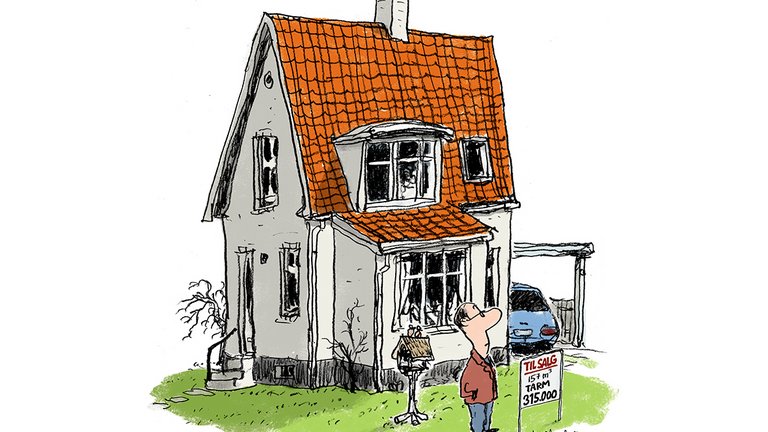 Illustration af hus til salg