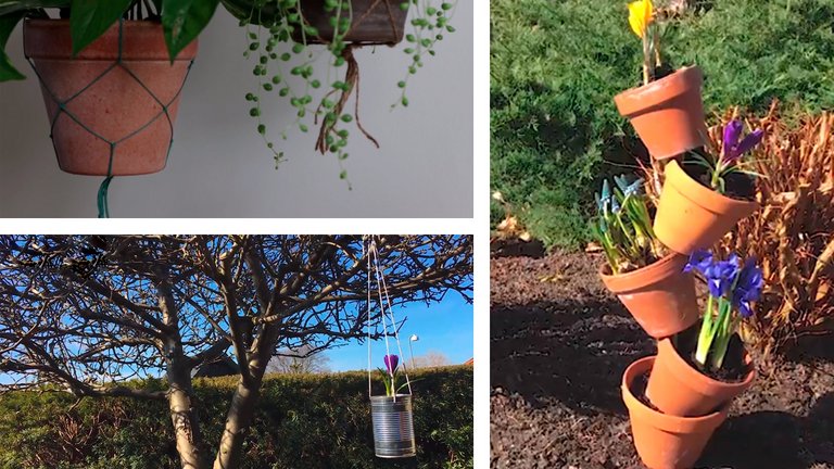 Sådan laver du planteophæng og blomstertårn