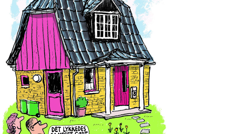 Parcelhus der har fået tag som en patriciervilla