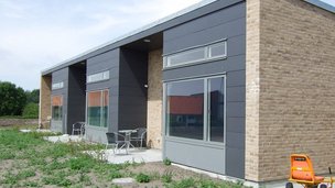 Fibercementplade på rækkehus