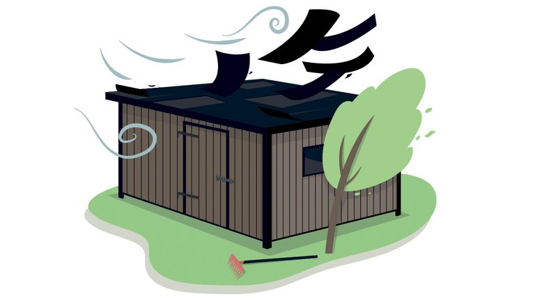 Illustration af skur