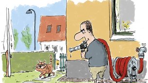Må du skræmme naboens kat væk med vandslangen?