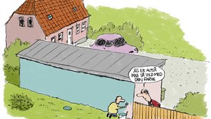 Må du male naboens bygning i skel?