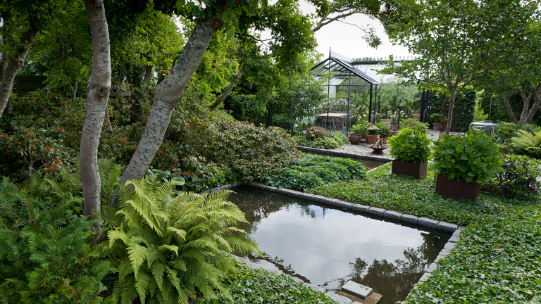 Grøn have med flotte linjer
