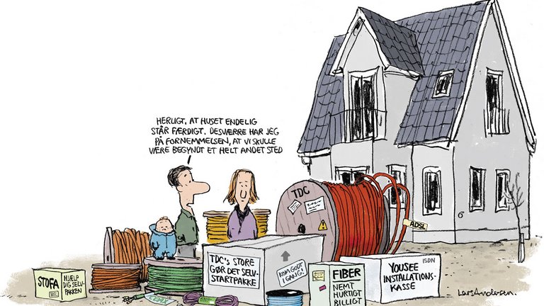 Nybygget hus uden tv, internet og telefon