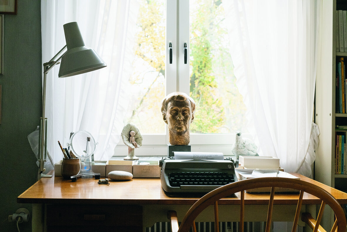 Astrid Lindgrens skriveplads i lejligheden i Dalagaten i Stockholm