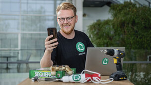 Emil Busch med app'en "we use"