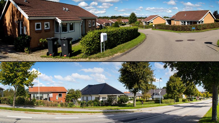Dybbøl er præget af parcelhuse og rækkehuse