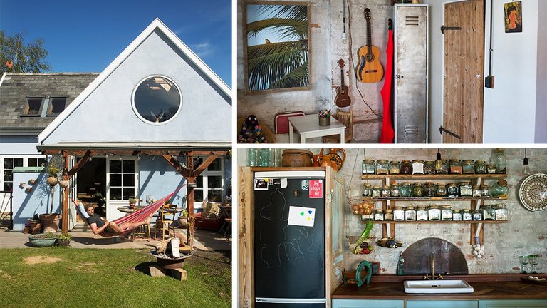 Det meste af konstruktioner, inventar og indretning er lavet af genbrug