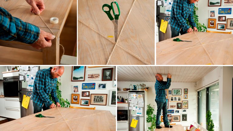 Få lampen til at hænge lige over bordet