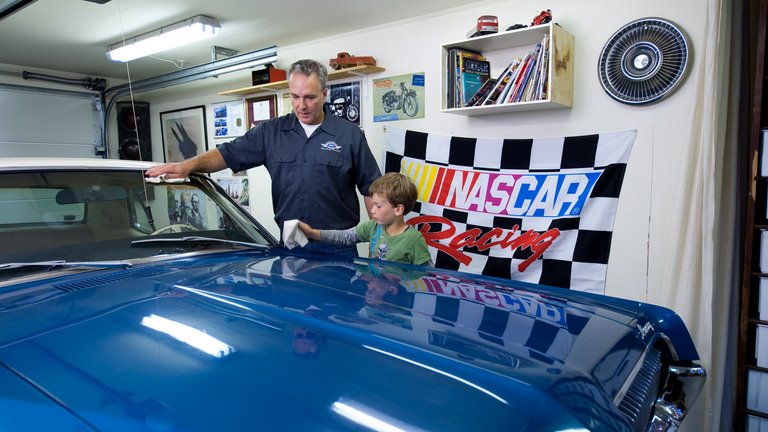 Hobbyrum til den gamle bil